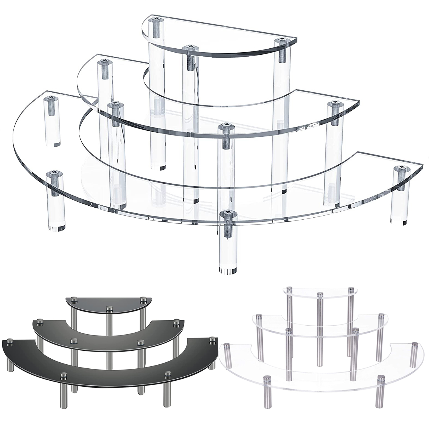 3-Tier Acrylic Round Cupcake D - Pop Display Shelf recension och pris